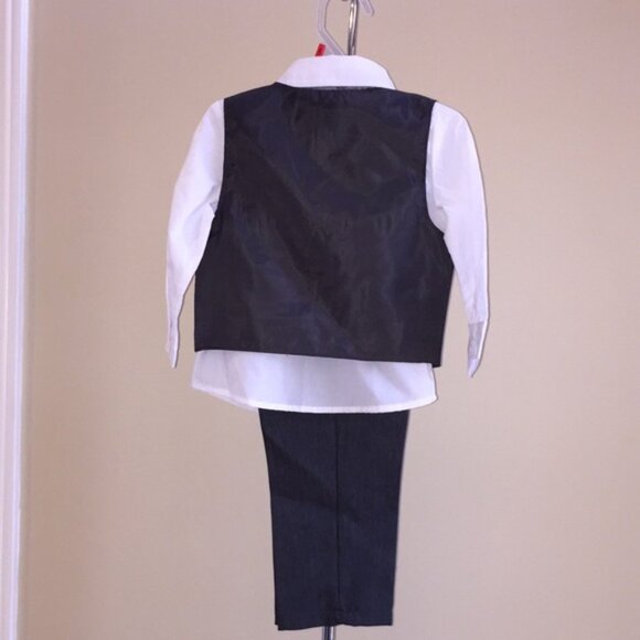 Toddler Boys 4 Piece Formal Suit Dark Grey Size 2T - Picture 11 of 14